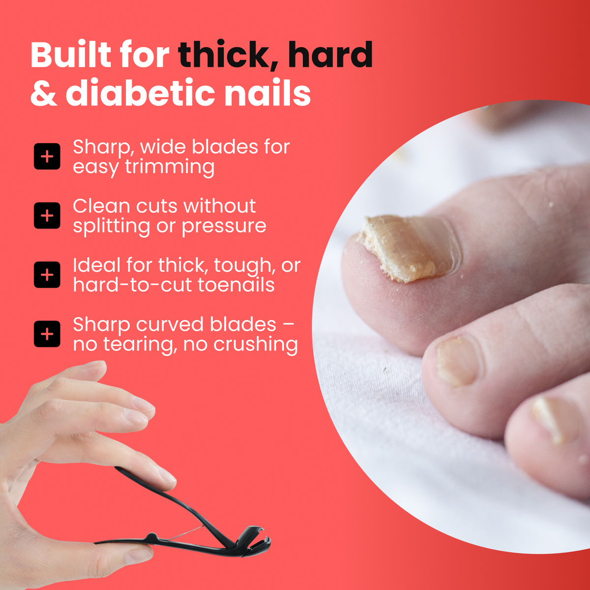 Toe Nail clippers for thick nails for seniors, for thick nails with catcher. Angled heavy duty large toe nail clippers for seniors, Toenail clippers & nail cutters for diabetic & arthritic nails