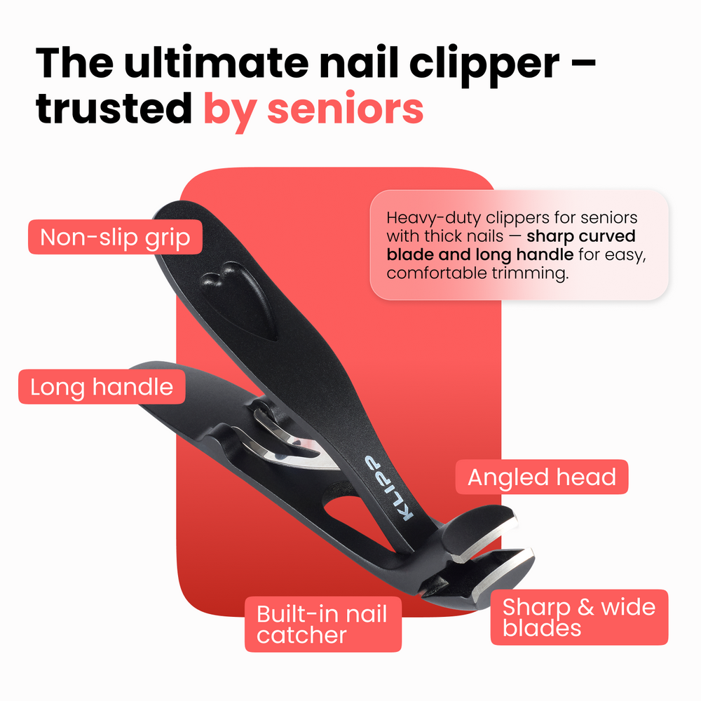 Toe Nail clippers for thick nails for seniors, for thick nails with catcher. Angled heavy duty large toe nail clippers for seniors, Toenail clippers & nail cutters for diabetic & arthritic nails