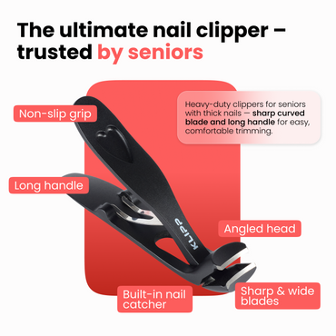 Toe Nail clippers for thick nails for seniors, for thick nails with catcher. Angled heavy duty large toe nail clippers for seniors, Toenail clippers & nail cutters for diabetic & arthritic nails