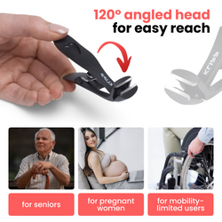 Toe Nail clippers for thick nails for seniors, for thick nails with catcher. Angled heavy duty large toe nail clippers for seniors, Toenail clippers & nail cutters for diabetic & arthritic nails