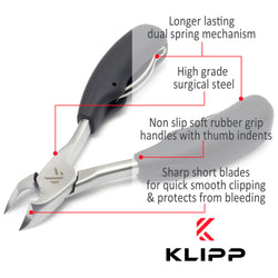KLIPP Toe Nail Clippers for Thick Nails